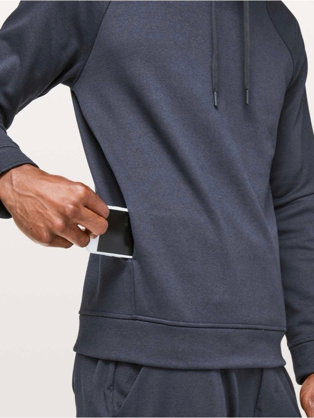 Men's Lululemon City Sweat Pullover Hoodie in Heathered Nautical Navy - Picture 3 of 15